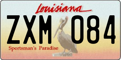 LA license plate ZXM084