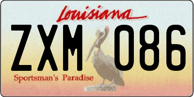 LA license plate ZXM086