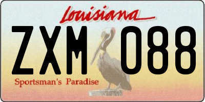 LA license plate ZXM088
