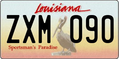 LA license plate ZXM090