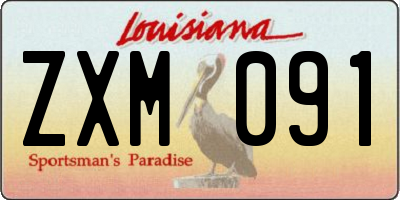 LA license plate ZXM091