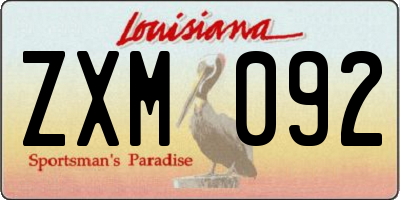 LA license plate ZXM092