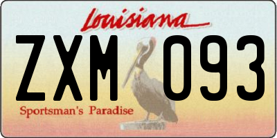 LA license plate ZXM093
