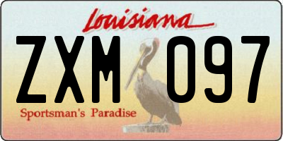 LA license plate ZXM097