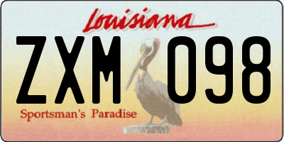 LA license plate ZXM098