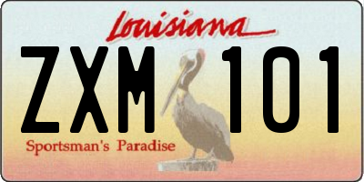 LA license plate ZXM101