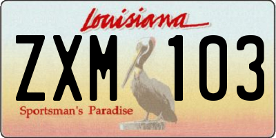 LA license plate ZXM103