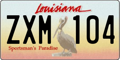 LA license plate ZXM104