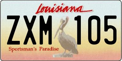 LA license plate ZXM105