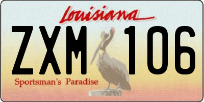 LA license plate ZXM106