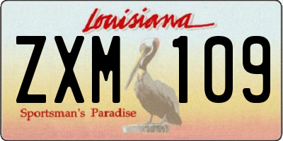 LA license plate ZXM109