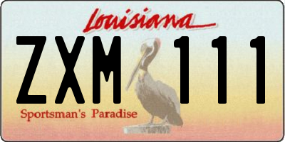 LA license plate ZXM111