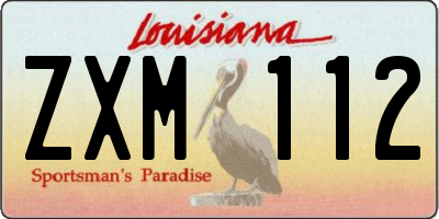 LA license plate ZXM112