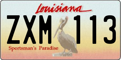 LA license plate ZXM113