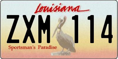 LA license plate ZXM114