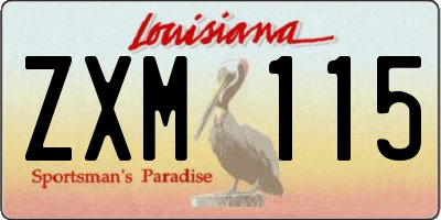 LA license plate ZXM115