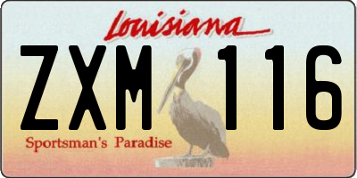 LA license plate ZXM116