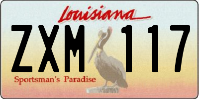LA license plate ZXM117