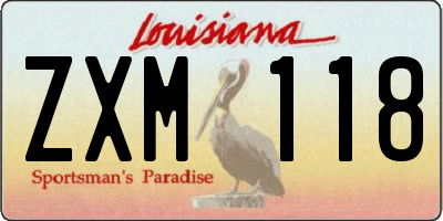 LA license plate ZXM118