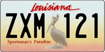 LA license plate ZXM121