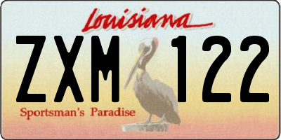 LA license plate ZXM122