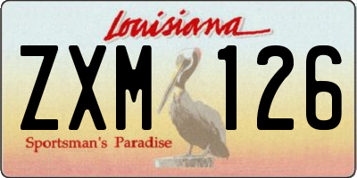 LA license plate ZXM126
