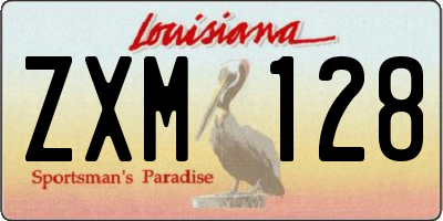 LA license plate ZXM128