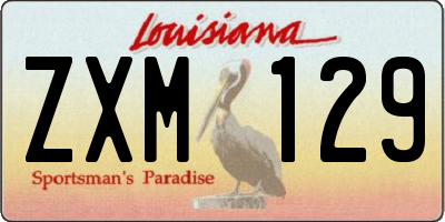 LA license plate ZXM129