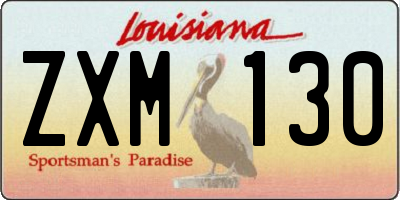 LA license plate ZXM130