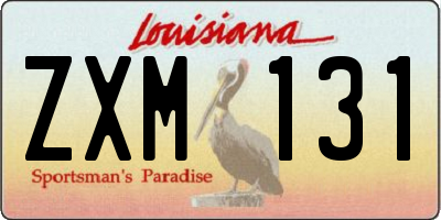 LA license plate ZXM131