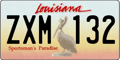 LA license plate ZXM132