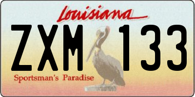 LA license plate ZXM133