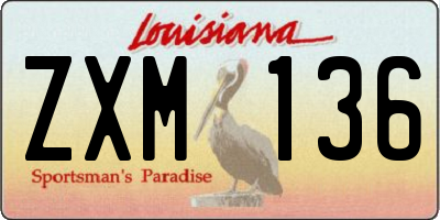 LA license plate ZXM136