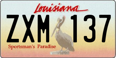 LA license plate ZXM137
