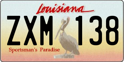LA license plate ZXM138