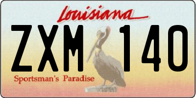 LA license plate ZXM140