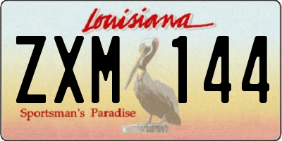 LA license plate ZXM144