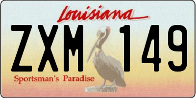 LA license plate ZXM149