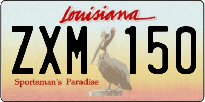LA license plate ZXM150