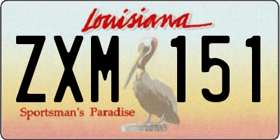 LA license plate ZXM151