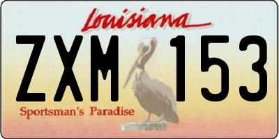 LA license plate ZXM153