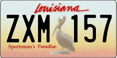 LA license plate ZXM157