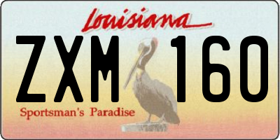 LA license plate ZXM160