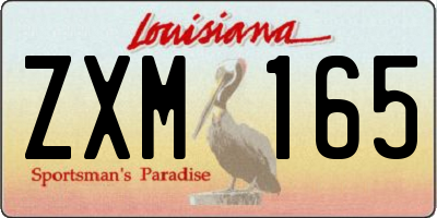 LA license plate ZXM165