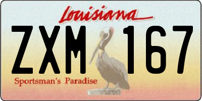 LA license plate ZXM167