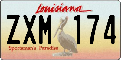 LA license plate ZXM174
