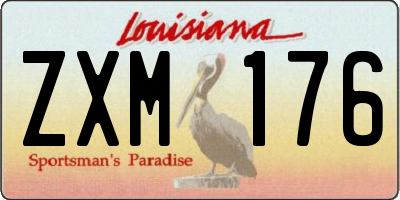 LA license plate ZXM176