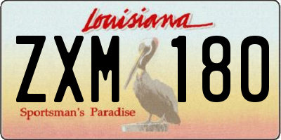 LA license plate ZXM180