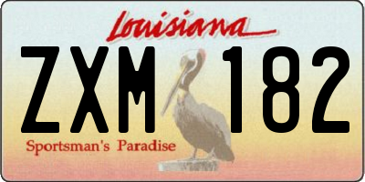 LA license plate ZXM182