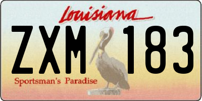 LA license plate ZXM183